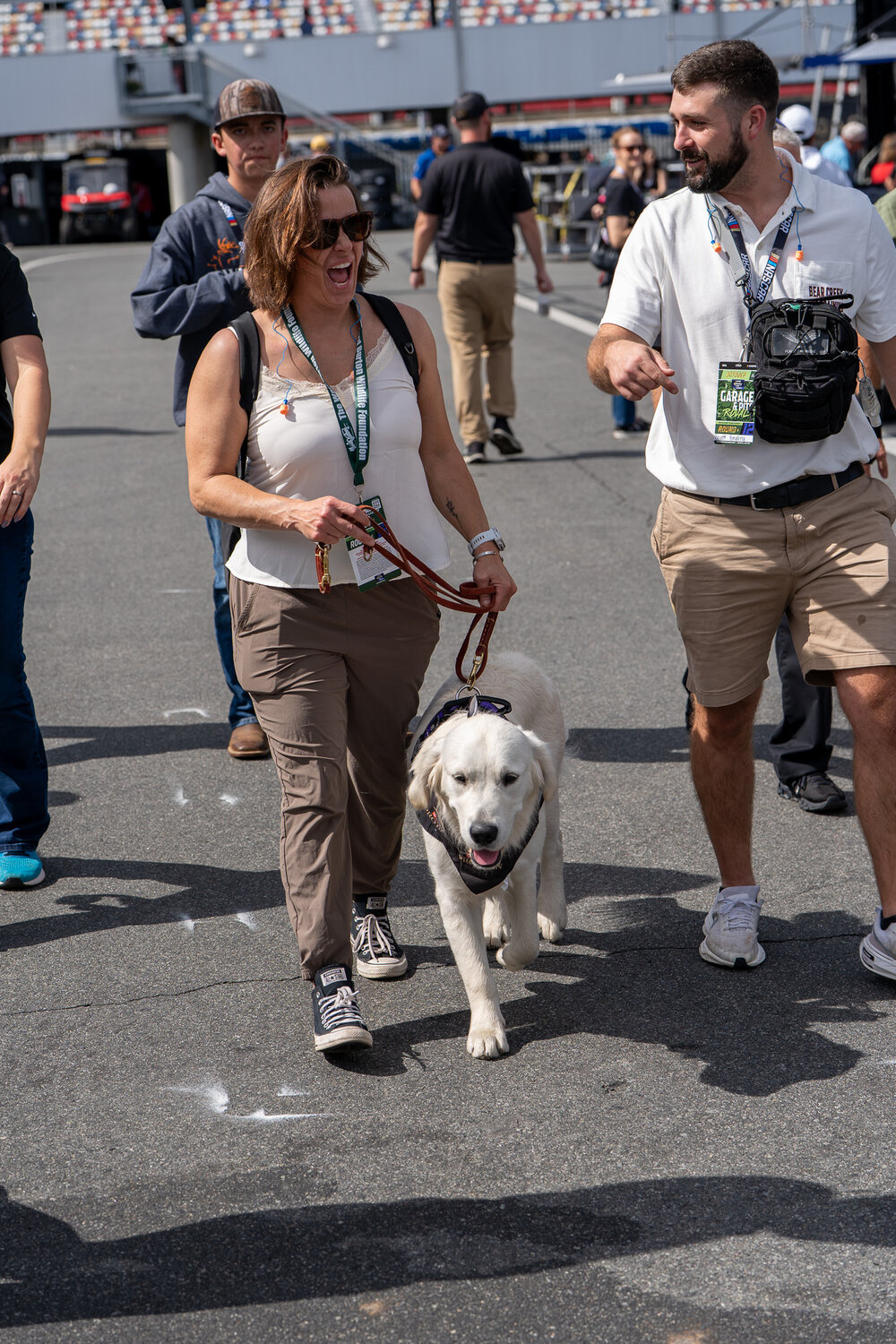 Scott Yingling with a Golden Retriever